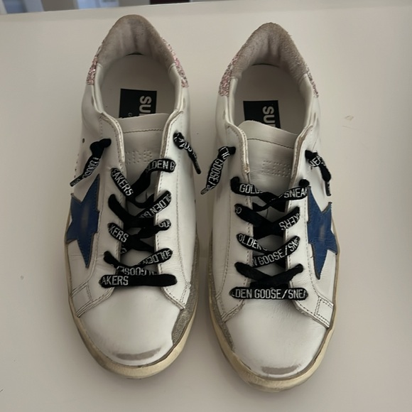 Authentic Golden Goose Super-Stars. Blue star with pink sparkles. Size 37 - Picture 5 of 6